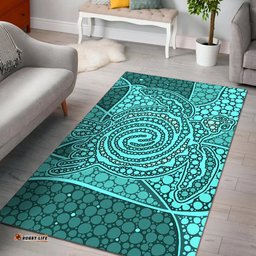 turtle area rug aboriginal green style tee aussie