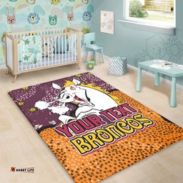 Brisbane Broncos Custom Area Rug - Team With Dot And Star Patterns For Tough Fan Area Rug