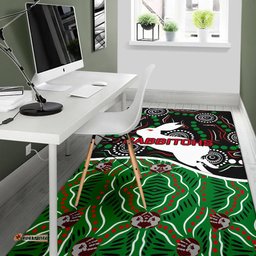 Rabbitohs Area Rug Aboriginal