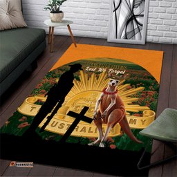 Australia Wallabies Rugby ANZAC Day Area Rug 2024 Lest We Forget