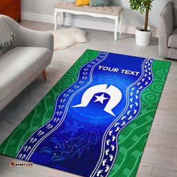 Custom Torres Strait Islanders Area Rug Torres Symbol With Aboriginal Patterns