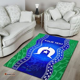 Custom Torres Strait Islanders Area Rug Torres Symbol With Aboriginal Patterns