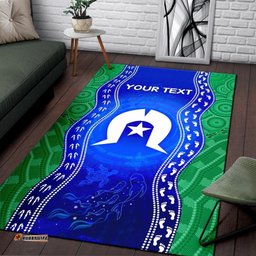 Custom Torres Strait Islanders Area Rug Torres Symbol With Aboriginal Patterns