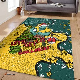 Australia Wallabies Christmas Custom Area Rug - Let's Get Lit Chrisse Pressie Area Rug