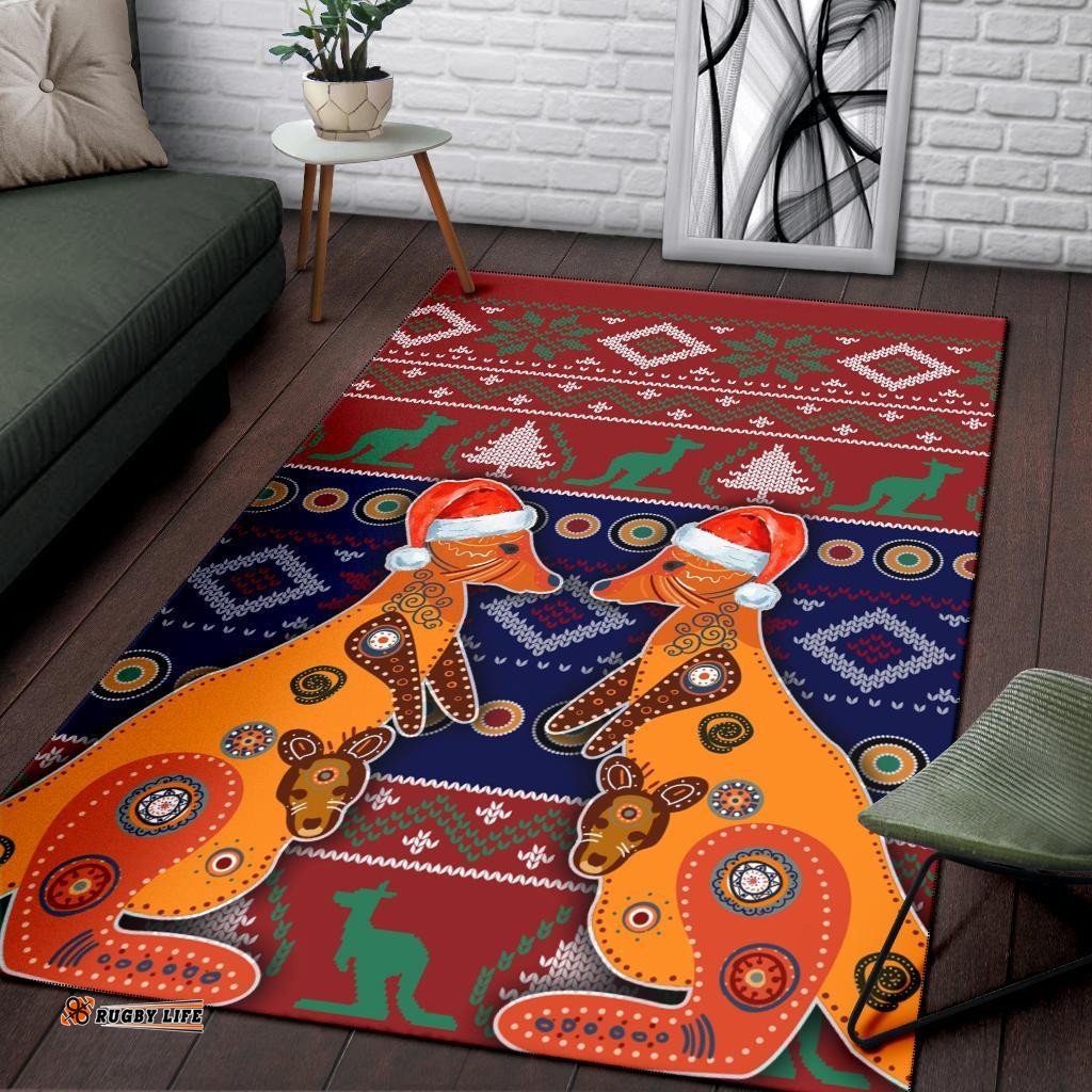 Australia Christmas Area Rug Mother Kangaroo In Christmas