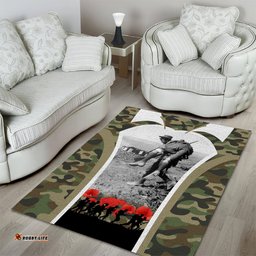 New Zealand and Australia ANZAC Day Area Rug Koala and Kiwi Bird Soldier Gallipoli Camouflage Style