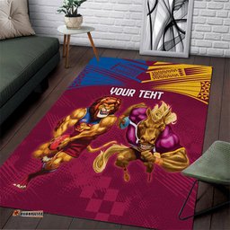 Custom Brisbane Broncos and Lions Area Rug Together Sporty Style