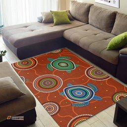 Aboriginal Area Rug Aussie Turtle with Aboriginal Style