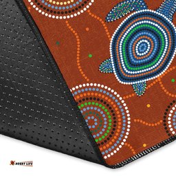Aboriginal Area Rug Aussie Turtle with Aboriginal Style