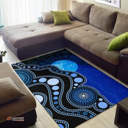 Area Rug Australia Indigenous Flag Circle Dot Painting Art Rug