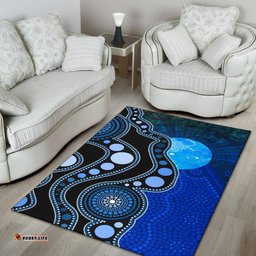 Area Rug Australia Indigenous Flag Circle Dot Painting Art Rug