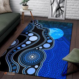 Area Rug Australia Indigenous Flag Circle Dot Painting Art Rug