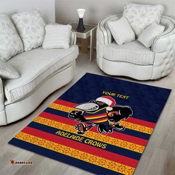 AFL Adelaide Christmas Personalised Area Rug with Crows Mascot