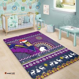 Melbourne Storm Area Rug - Australia Ugly Xmas With Aboriginal Patterns For Die Hard Fans