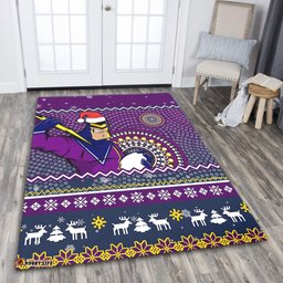 Melbourne Storm Area Rug - Australia Ugly Xmas With Aboriginal Patterns For Die Hard Fans