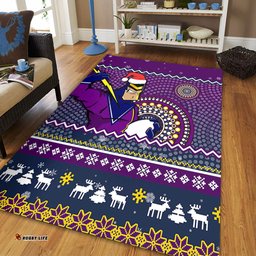Melbourne Storm Area Rug - Australia Ugly Xmas With Aboriginal Patterns For Die Hard Fans