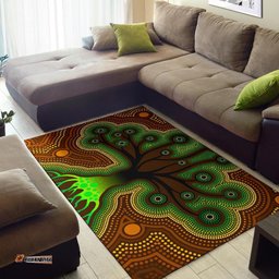 Aboriginal Area Rug Tree Dot Painting Art