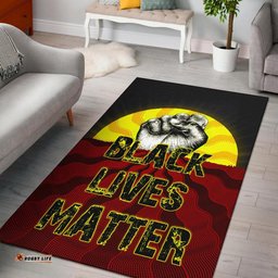 Area Rug Aboriginal Black Lives Matter Sun Dot Painting