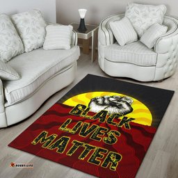 Area Rug Aboriginal Black Lives Matter Sun Dot Painting