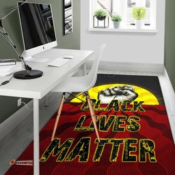 Area Rug Aboriginal Black Lives Matter Sun Dot Painting