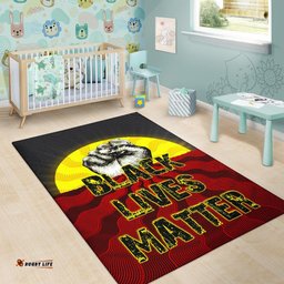 Area Rug Aboriginal Black Lives Matter Sun Dot Painting
