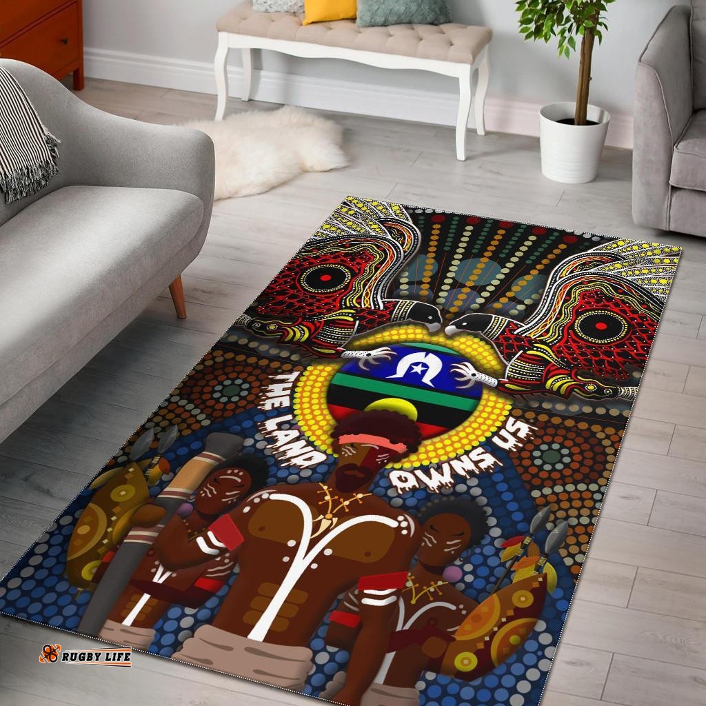 The Land Owns Us Aboriginal Area Rug