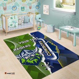 Personalised Cowboys And Raiders Rugby Area Rug Sporty Version
