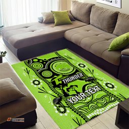 Custom Sydney Thunder Cricket Area Rug Happy Australia Day Aboriginal Art