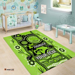 Custom Sydney Thunder Cricket Area Rug Happy Australia Day Aboriginal Art