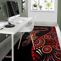 Aboriginal Personalised Area Rug Aboriginal Lizard With Dot Painting Pattern