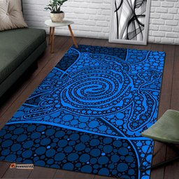 Turtle Area Rug Aboriginal Blue Style