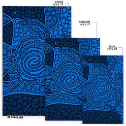 Turtle Area Rug Aboriginal Blue Style