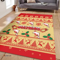 Redcliffe Dolphins Christmas Area Rug - Redcliffe Dolphins Dolphins Special Ugly Christmas Area Rug