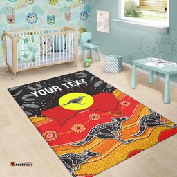 custom personalised aboriginal flag area rug map aussie tee aussie