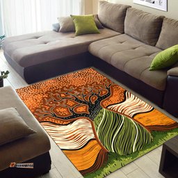 Australia Aboriginal Inspired Area Rug - Boab Tree Art Aboriginal Inspired