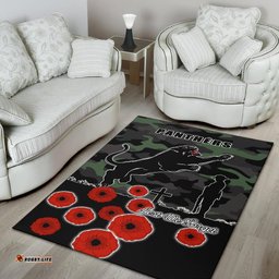 Panthers ANZAC Day Area Rug Simple Poppy
