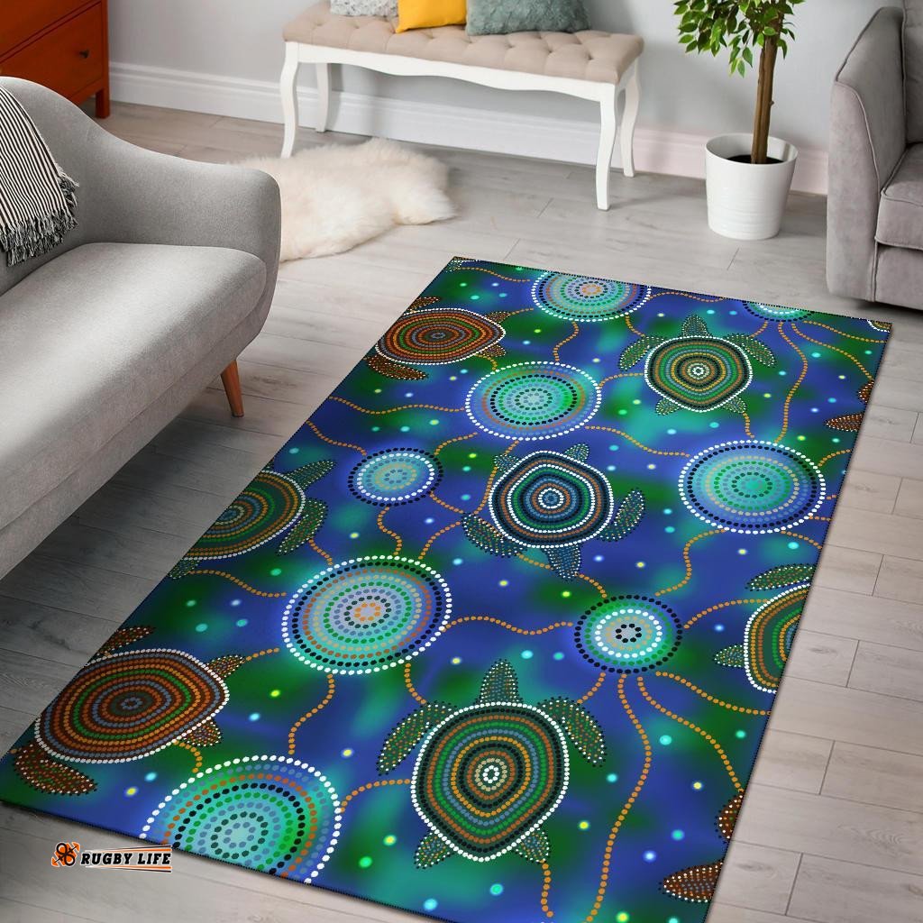 Aboriginal Area Rug Indigenous Turtle Dreaming