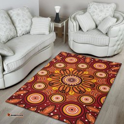 Aboriginal Area Rug Circle Flowers Patterns VER01