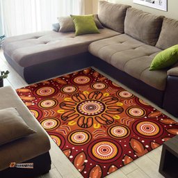 Aboriginal Area Rug Circle Flowers Patterns VER01