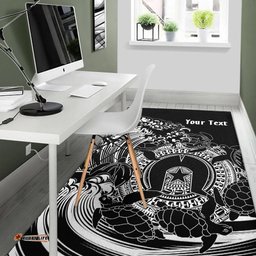 Custom Aboriginal Area Rug Torres Strait Islands in Wave Black