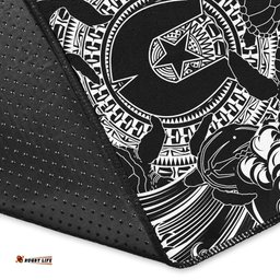 Custom Aboriginal Area Rug Torres Strait Islands in Wave Black