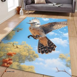 Australia Kookaburra Area Rug - Flying Kookaburra with Blue Sky Area Rug
