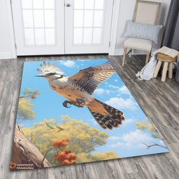 Australia Kookaburra Area Rug - Flying Kookaburra with Blue Sky Area Rug