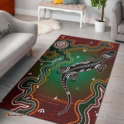 Aboriginal Area Rug Lizard and Dot Painting