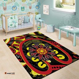 Australia Indigenous Children's Day Area Rug Strong In Culture Stronger Together Aboriginal Art