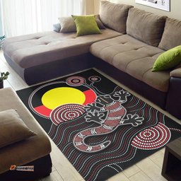Aboriginal Area Rug Gecko with Aboriginal Flag