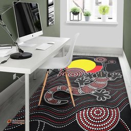 Aboriginal Area Rug Gecko with Aboriginal Flag