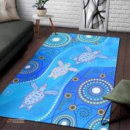 Aboriginal Art Turtle Area Rug Indigenous Simple Vibes