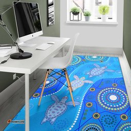 Aboriginal Art Turtle Area Rug Indigenous Simple Vibes