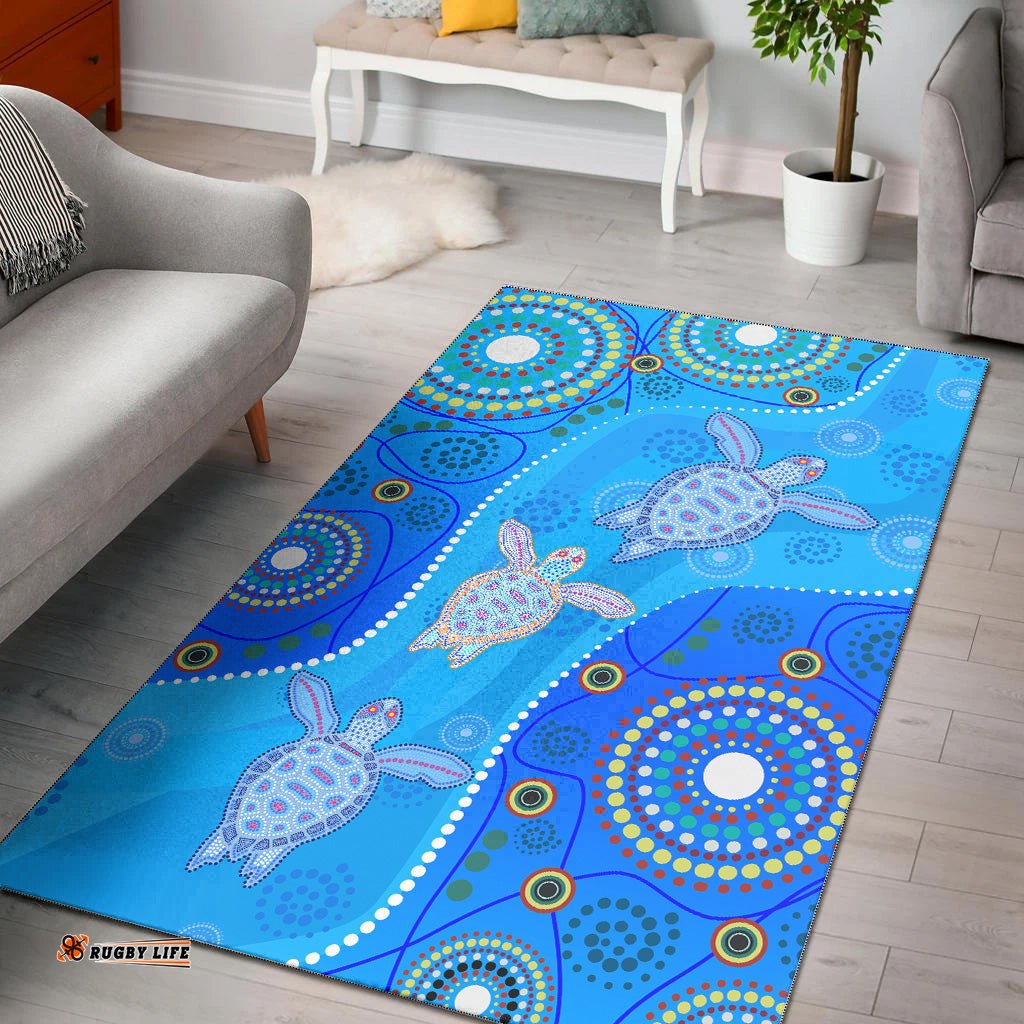 Aboriginal Art Turtle Area Rug Indigenous Simple Vibes